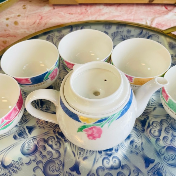 Givenchy Paris Yamaka Intl Tea Set Pot & Cups 5 Servings Floral Excellent - Picture 11 of 13